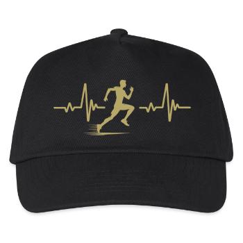 Runner's heartbeat - Kids’ Baseball Cap - black - Front