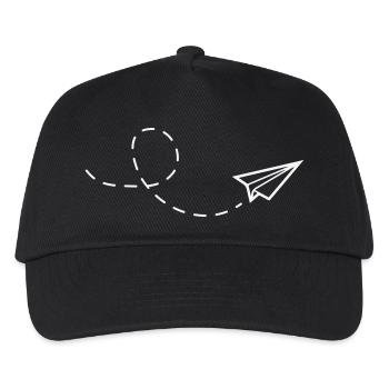 Papierflieger - Kinder Basecap - Schwarz - Vorne