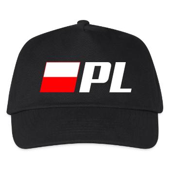 Drapeau PL POLOGNE POLOGNE [LARGE] - Casquette de baseball Enfant - noir - Devant