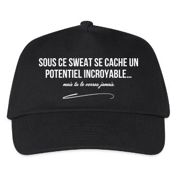 Sous ce sweat se cache un potentiel incroyable - Casquette de baseball Enfant - noir - Devant