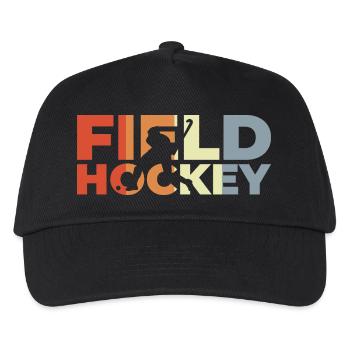 Vintage Feldhockey - Kinder Basecap - Schwarz - Vorne
