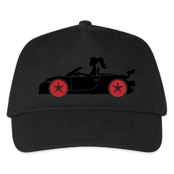 Frau Auto Cabrio - Kinder Basecap - Schwarz - Vorne