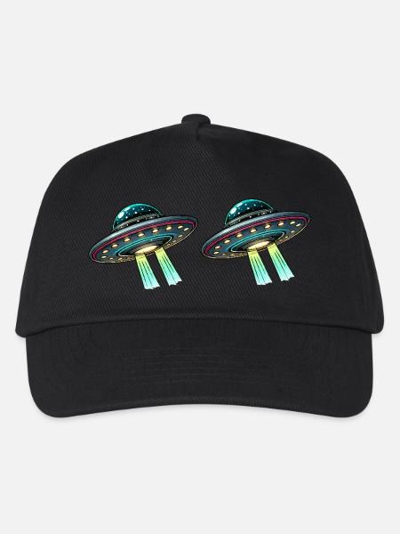 Ufos Untertasse Comic - Kinder Basecap - Schwarz