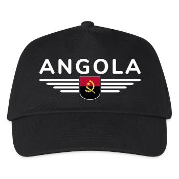 Angola Design – Stolz aus Afrika - Kinder Basecap - Schwarz - Vorne