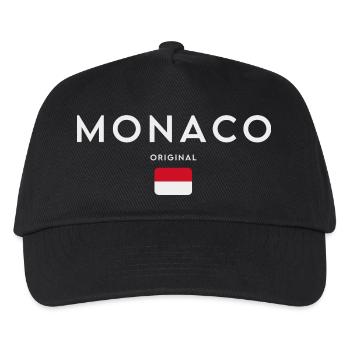 Monaco-Flagge, monegassischer Stolz - Kinder Basecap - Schwarz - Vorne
