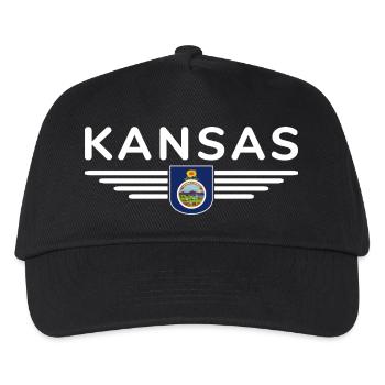 Kansas Fan T-Shirt – Your State! - Kids’ Baseball Cap - black - Front