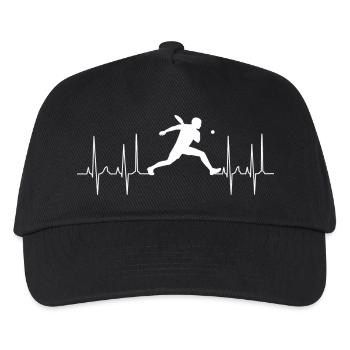 Tennis Passion Herzschlag Kardiogramm  weiss - Kinder Basecap - Schwarz - Vorne