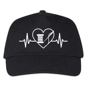 Couture Bobine Cœur Couturière - Casquette de baseball Enfant - noir - Devant