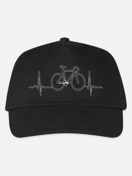 Fahrrad Herzschlag – EKG Bike Design - Kinder Basecap - Schwarz