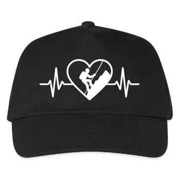 Mountaineering Climbing Mountain Heart - Kids’ Baseball Cap - black - Front