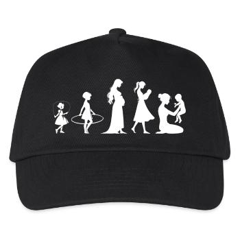 Evolution Mama Muttertag kind Familie - Kinder Basecap - Schwarz - Vorne