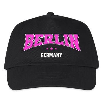 Berlin College Style Germany Lettering Pink - Kids’ Baseball Cap - black - Front