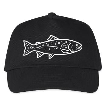 Detailed trout brown trout pattern - Kids’ Baseball Cap - black - Front