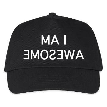 I Am Awesome – Spaßiger Spiegel-weißer Text - Kinder Basecap - Schwarz - Vorne