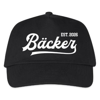Bäcker 2026 Ausbildung Bäckerei Azubi Meister - Kinder Basecap - Schwarz - Vorne
