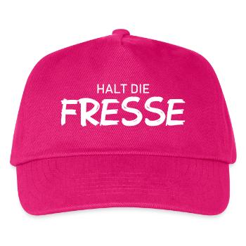 Halt die Fresse - Cooler Spruch - Kinder Basecap - Fuchsia - Vorne