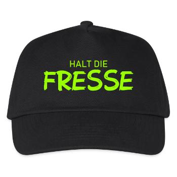 Halt die Fresse - Cooler Spruch - Kinder Basecap - Schwarz - Vorne
