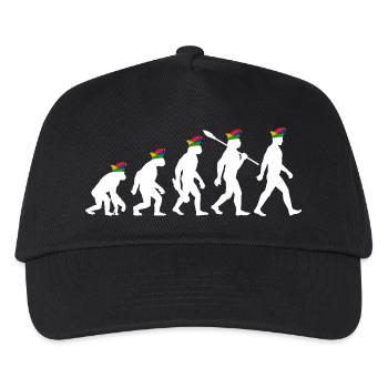 Homo Karnevalis | Evolution der Narren, Fastnacht - Kinder Basecap - Schwarz - Vorne