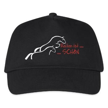 Reiten ist schön... - Kinder Basecap - Schwarz - Vorne