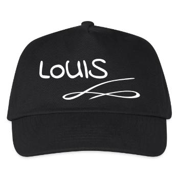 Name Louis - Kinder Basecap - Schwarz - Vorne
