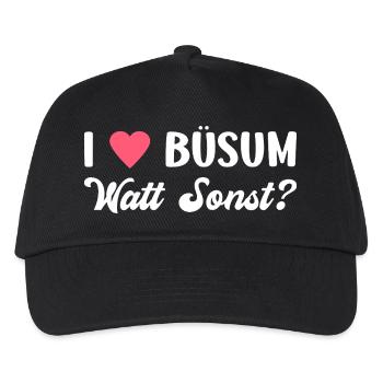 BÜSUM WATT SINON ? Vacances en mer du Nord : plaisir - Casquette de baseball Enfant - noir - Devant