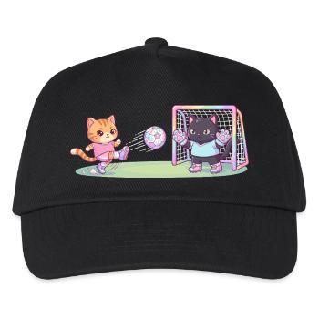 Chats mignons jouant au football, attaquants, gardien de but, enfants - Casquette de baseball Enfant - noir - Devant
