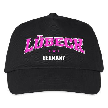 Lübeck, Allemagne, Lettrage Rétro du Collège - Casquette de baseball Enfant - noir - Devant