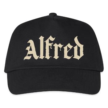 Alfred Blackletter Namensornament - Kinder Basecap - Schwarz - Vorne