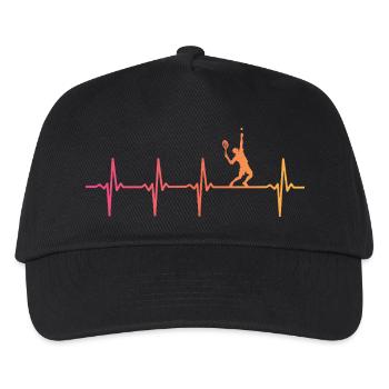 Tennisspieler von Sunset Heartbeat - Kinder Basecap - Schwarz - Vorne
