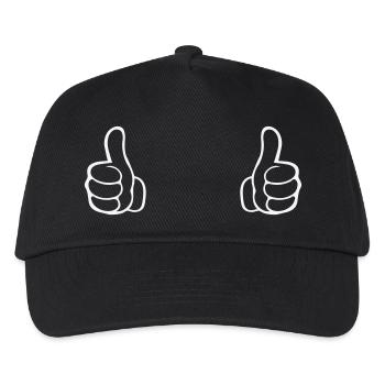 Double thumb outline shirt motif - Kids’ Baseball Cap - black - Front