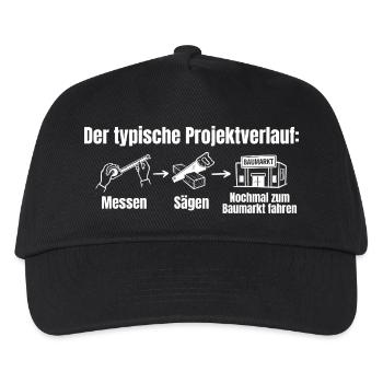 Heimwerker Messen Sägen Nochmal zum Baumarkt - Kinder Basecap - Schwarz - Vorne