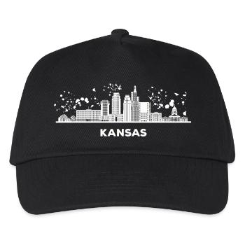 Kansans Skyline Cityscape Kansas - Kids’ Baseball Cap - black - Front