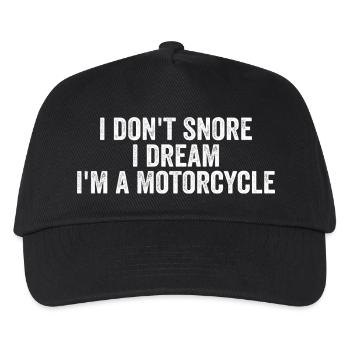 Ich schnarche nicht, ich träume, ich bin ein Motorrad - Kinder Basecap - Schwarz - Vorne