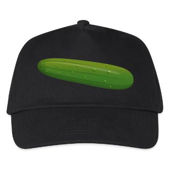 gurken cucumber cucumbers veggie gemuese vegetable - Kinder Basecap - Schwarz - Vorne