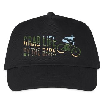 Enduro Mountain Bike Print - Kids’ Baseball Cap - black - Front
