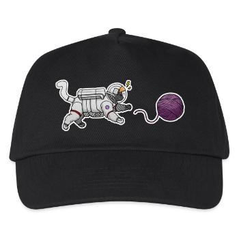 Katze Astronaut - Kinder Basecap - Schwarz - Vorne