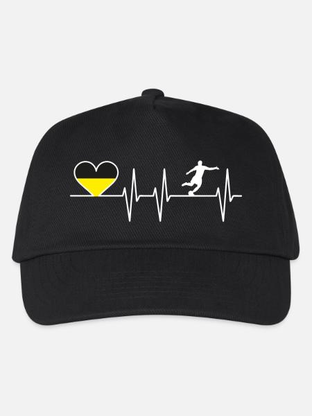 Dortmund Fußball Herzschlag | Herz | Fans Geschenk - Kinder Basecap - Schwarz