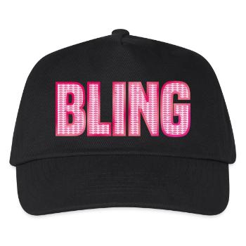 BLING pink rhinestone shiny jewelry - Kids’ Baseball Cap - black - Front