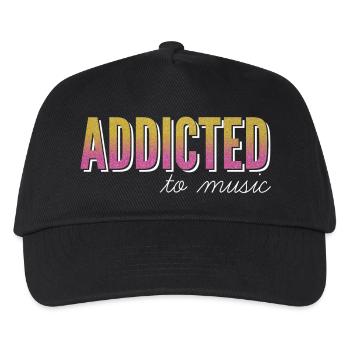 Süchtig nach Musik / addicted to music - Kinder Basecap - Schwarz - Vorne