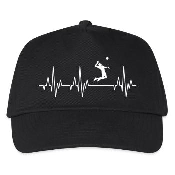 Herzschlag EKG Beach Volleyball Spieler Sport - Kinder Basecap - Schwarz - Vorne
