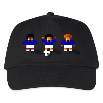Soccer Blue and White - Kids’ Baseball Cap - black - Front