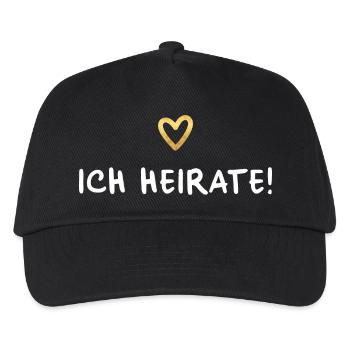Ich heirate Herz gold Hochzeit Geschenk - Kinder Basecap - Schwarz - Vorne