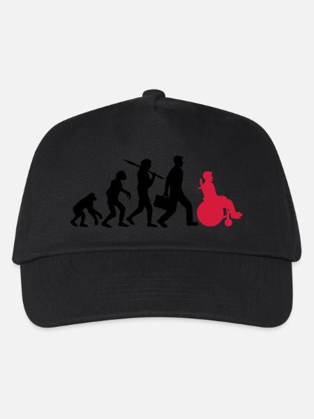 evolution rollstuhl entwicklung silhouette behinde - Kinder Basecap - Schwarz