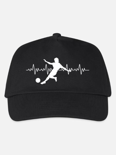 Fußball, Fußballspieler, Herzschlag - Kinder Basecap - Schwarz