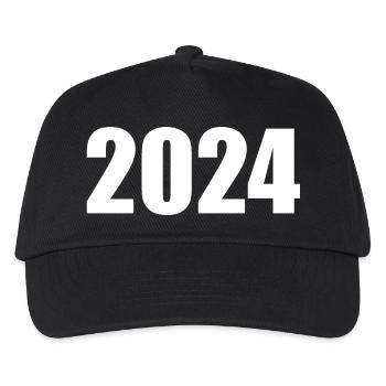 2024 weiß Silvester Neujahr schwarz - Kinder Basecap - Schwarz - Vorne