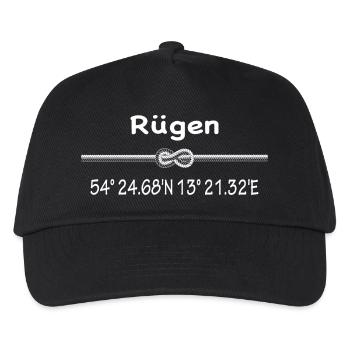 Rügen - Kinder Basecap - Schwarz - Vorne