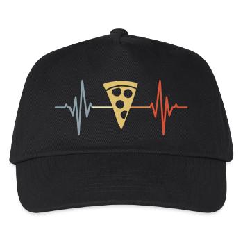 Pizza Pulsschlag - Kinder Basecap - Schwarz - Vorne