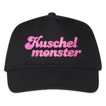 Kuschelmonster flauschig coole Sprüche Fell rosa - Kinder Basecap - Schwarz - Vorne