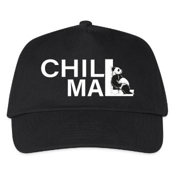 chill mal panda relax entspann dich abhängen - Kinder Basecap - Schwarz - Vorne