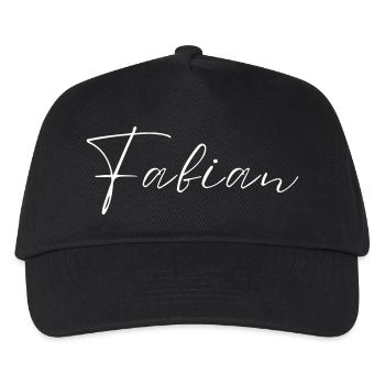 Fabian Name T-Shirt Geschenk Für Männer - Kinder Basecap - Schwarz - Vorne